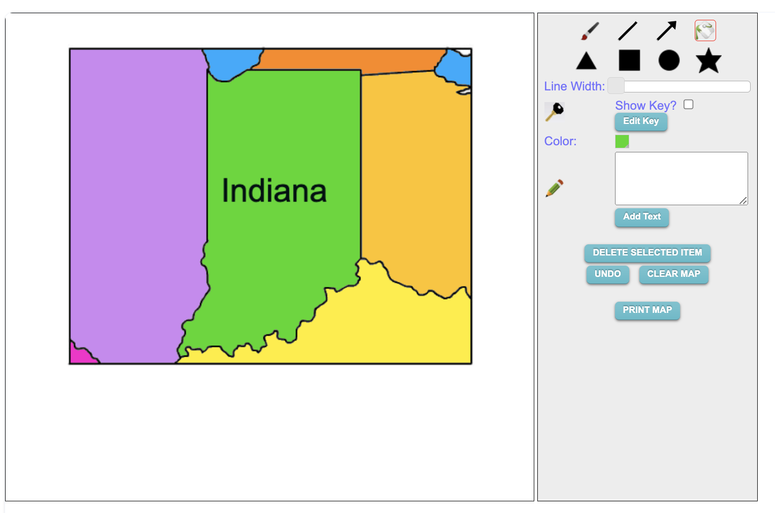 Make your Own Indiana Map Online